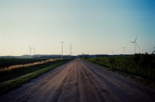 Power lines and turbines
